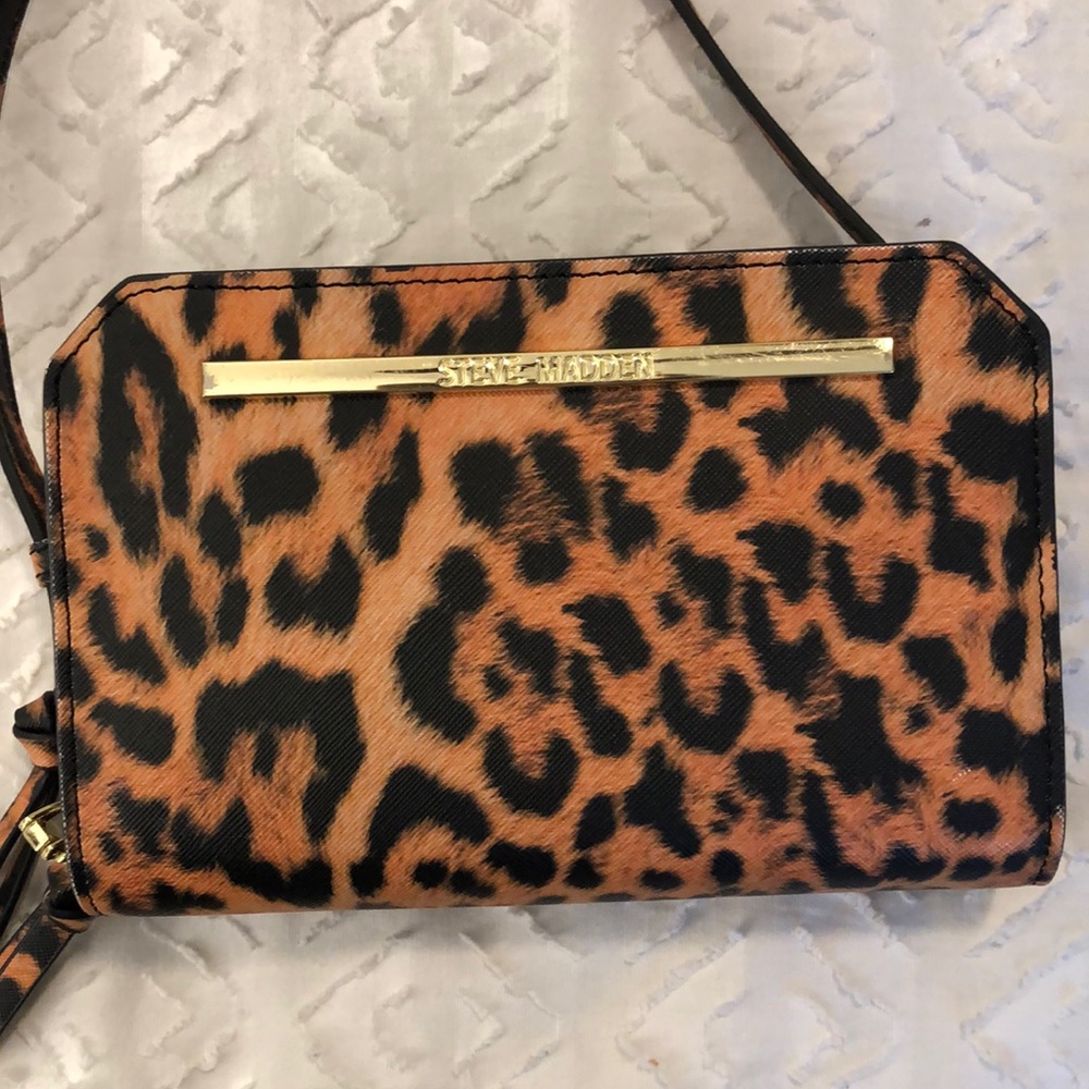 Steve Madden Leopard Print Wallet Crossbody - image 1